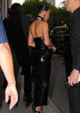 Kim Kardashian in a tight black dress