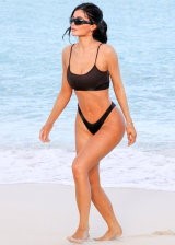 Kylie Jenner In A Black Bikini In Turks And Caicos