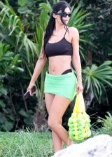 Kylie Jenner In A Black Bikini In Turks And Caicos