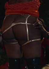 Brown chick serves up her booty and pussy for the evening