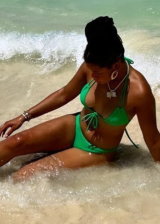 Storm Reid In A Sexy Green Bikini